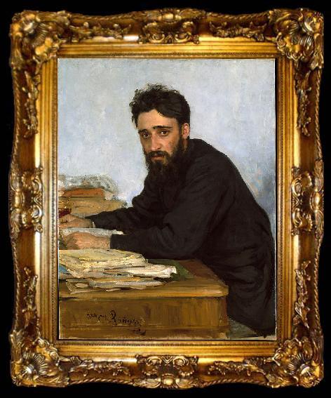 framed  Ilya Repin Portrait of writer Vsevolod Mikhailovich Garshin, ta009-2